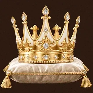 Gold crown on cushion — SuperSpin