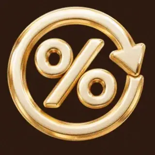 Gold percent symbol — SuperSpin